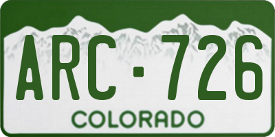 CO license plate ARC726