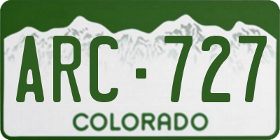 CO license plate ARC727