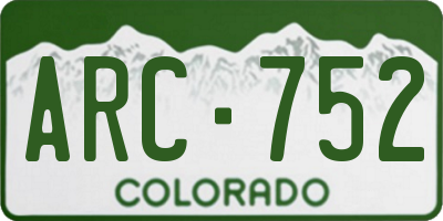 CO license plate ARC752