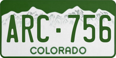 CO license plate ARC756