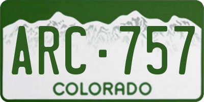 CO license plate ARC757