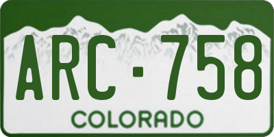 CO license plate ARC758