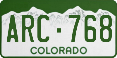 CO license plate ARC768