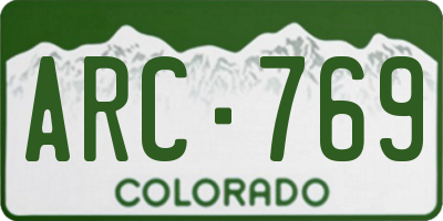 CO license plate ARC769