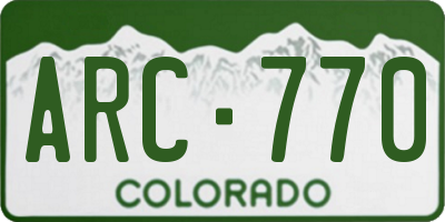 CO license plate ARC770