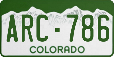 CO license plate ARC786