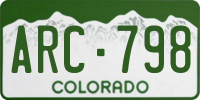 CO license plate ARC798