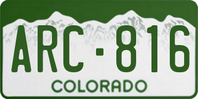 CO license plate ARC816