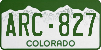 CO license plate ARC827