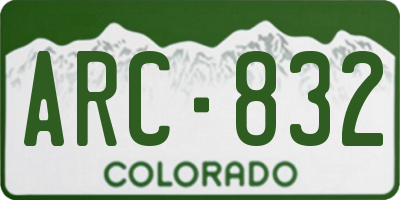 CO license plate ARC832