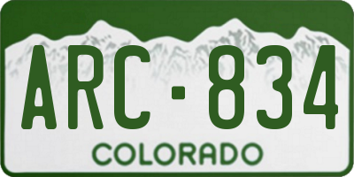 CO license plate ARC834