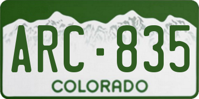 CO license plate ARC835