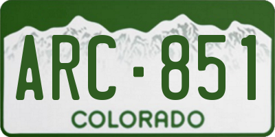 CO license plate ARC851