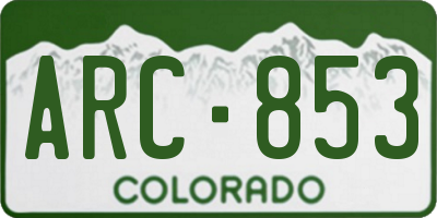 CO license plate ARC853