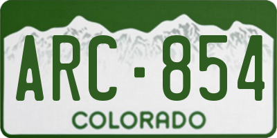 CO license plate ARC854