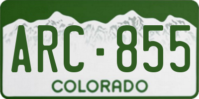 CO license plate ARC855