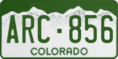 CO license plate ARC856
