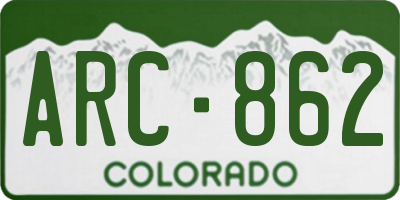 CO license plate ARC862