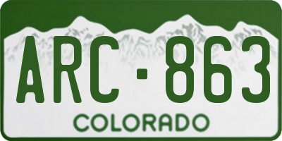 CO license plate ARC863