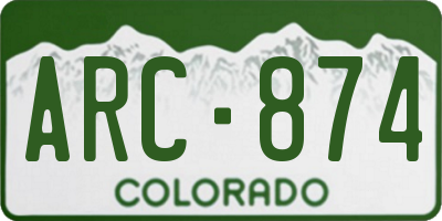 CO license plate ARC874