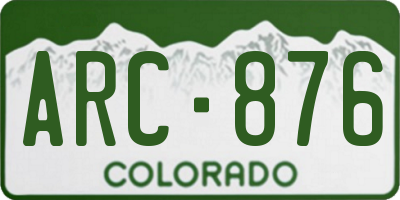CO license plate ARC876