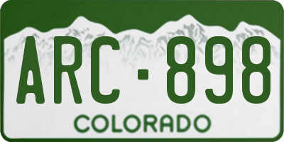 CO license plate ARC898
