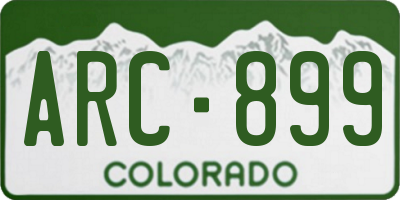 CO license plate ARC899