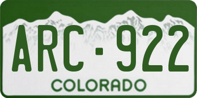 CO license plate ARC922