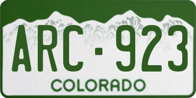 CO license plate ARC923