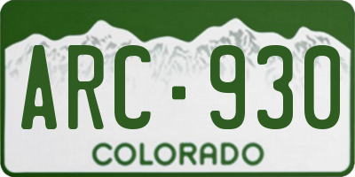 CO license plate ARC930