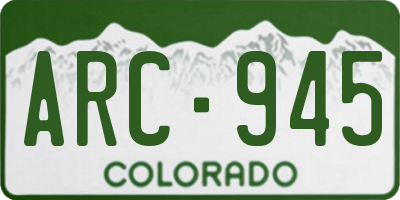 CO license plate ARC945
