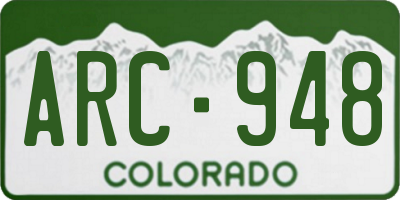 CO license plate ARC948