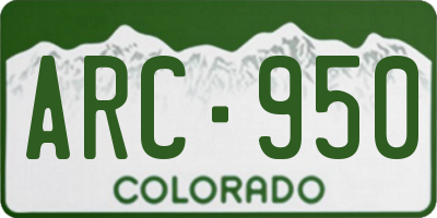 CO license plate ARC950
