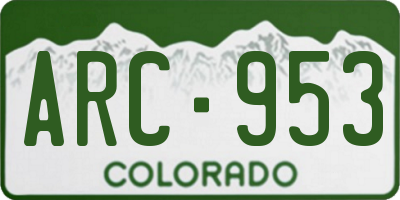 CO license plate ARC953