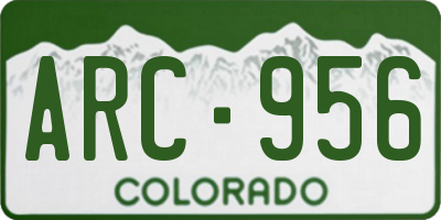 CO license plate ARC956