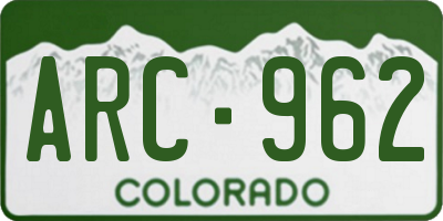 CO license plate ARC962