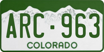 CO license plate ARC963