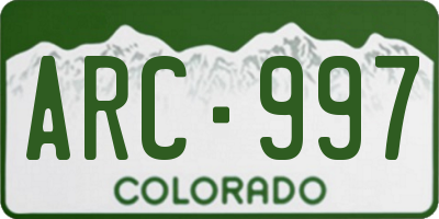 CO license plate ARC997