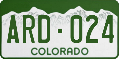 CO license plate ARD024
