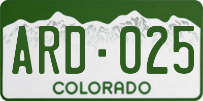 CO license plate ARD025