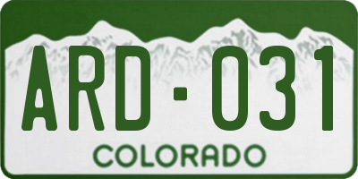 CO license plate ARD031