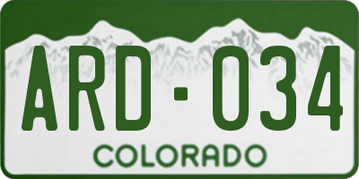 CO license plate ARD034