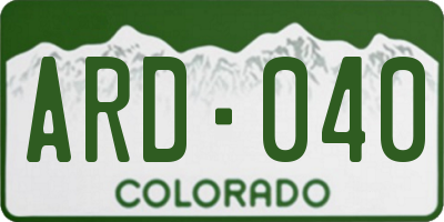 CO license plate ARD040