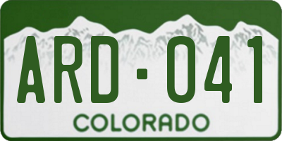 CO license plate ARD041