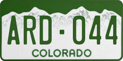 CO license plate ARD044