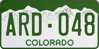 CO license plate ARD048