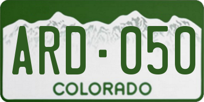 CO license plate ARD050