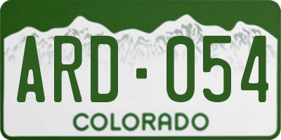 CO license plate ARD054