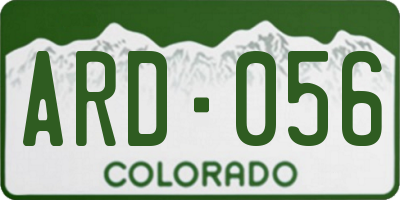 CO license plate ARD056