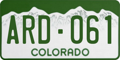 CO license plate ARD061